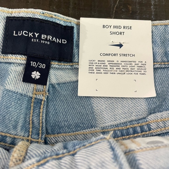 NWT Lucky Brand Denim Squares Boy Mid Rise Cut Off Shorts Sz 30 (10) - Picture 8 of 9